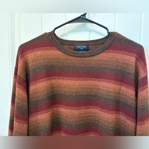 Dockers Multicolor Striped Crewneck Sweater. Mens Size XL. 100% acrylic. - Picture 3 of 7